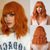 cheap Synthetic Trendy Wigs-Ginger Curly Wigs for Women Short Orange Wigs With Bangs Natural Looking Cosplay Synthetic Hair