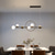 economico Design della linea-globo di vetro lampadario ciondolo in oro nero luce decorazione 6 luce cucina isola lampada a sospensione per sala da pranzo camera d&#039;albergo 110-240v