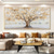cheap Floral/Botanical Paintings-Mintura Handmade Golden Tree Landscape Oil Paintings On Canvas Wall Art Decoration Modern Abstract Pictures For Home Decor Rolled Frameless Unstretched Painting
