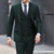 ieftine Suits-costume de nuntă pentru bărbați gri închis 3 piese plus mărime, culoare uni, croială, pe un singur piept, doi nasturi, nuntă de toamnă 2024