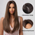 abordables Pelucas sintéticas de moda-pelucas marrones para mujer peluca sintética larga recta en capas cabello natural parte media