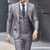 cheap Men&#039;s Suits-Dark Gray Men&#039;s Wedding Suits 3 Piece Plus Size Solid Colored Tailored Fit Single Breasted Two-buttons Fall Wedding 2024
