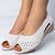 cheap Casual Sandals-Women&#039;s White Peep-Toe Wedge Sandals with Cut-Out Design – Comfortable and Stylish Shoes for Casual Wear, Office, and Summer Outings