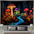 cheap Blacklight Tapestries-Mushroom Fantasy Blacklight Tapestry Glow in the Dark Glow Party UV Reactive Trippy Misty Nature Landscape Hanging Tapestry Wall Art Mural for Living Room Bedroom