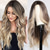 cheap Synthetic Trendy Wigs-Long Ombre Blonde mixed Brown Highlight Wavy Wig for WomenMiddle Part Curly Wavy Wig Natural Looking Synthetic Heat Resistant Fiber Wig for Daily Party Use 26IN