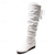 cheap Slouch Boots-Women&#039;s White Slouchy Knee-High Boots - Soft Faux Leather with Low Heel, Perfect for Casual Outings or Pairing with Dresses for a Chic Look