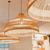 cheap Lantern Design-Bamboo Chandelier Retro Rattan 40/50/60cm Coffee Wood E27 Chandelier Ceiling Lighting is Applicable to Living Room Bedroom Restaurant Cafe Bar Restaurant Club Warm White 110-240V