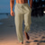 Χαμηλού Κόστους λινό παντελόνι-Ανδρικά Λευκά παντελόνια Παντελόνια Καλοκαίρι παντελόνι Παντελόνι παραλίας Κορδόνι Ελαστική μέση Ισιο πόδι Σκέτο Άνεση Αναπνέει Causal Καθημερινά Αργίες Μοντέρνα Κλασσικό στυλ Ανοιχτό Χακί Μαύρο