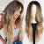 cheap Synthetic Trendy Wigs-Long Ombre Blonde mixed Brown Highlight Wavy Wig for WomenMiddle Part Curly Wavy Wig Natural Looking Synthetic Heat Resistant Fiber Wig for Daily Party Use 26IN