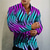Недорогие Рубашка мужская с принтом-оптическая иллюзия рубашка мужская графический градиент линейный отложной красный фиолетовый уличный с длинным рукавом принт одежда мода уличная дизайнер повседневная полосатый хлопок красочный
