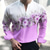 cheap Men&#039;s Printed Shirts-Men&#039;s Shirt Floral V Neck Yellow Pink Blue Purple Light Blue Outdoor Street Long Sleeve Print Clothing Apparel Fashion Streetwear Designer Casual