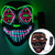 cheap Novelties-Custom Halloween Light Up Mask Pumpkin Head Scream Mask V LetterGreen Hair Cown Cartoon Sawtooth Mask