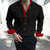 abordables camisas casuales de negocios-Hombre Camisa para Vestido Abotonar la camisa Camisa de cuello Negro Blanco Rojo Manga Larga Plano Cuello Verano Primavera Boda Trabajo Ropa Retazos