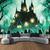cheap Halloween Wall Tapestries-Halloween Decorations Tapestry Jack O Lantern Pumpkin Decor Wall Art Large Hanging Tapestry Mural Photograph Backdrop Blanket Curtain Home Bedroom Living Room Bats Haunted House Graveyard