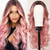 cheap Synthetic Trendy Wigs-Long Ombre Blonde mixed Brown Highlight Wavy Wig for WomenMiddle Part Curly Wavy Wig Natural Looking Synthetic Heat Resistant Fiber Wig for Daily Party Use 26IN