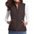 abordables Vestes-gilet de randonnée femme haut sans manches extérieur thermique chaud séchage rapide poche zippée doux hiver poche zippée sportif gris foncé noir blanc chasse pêche escalade