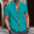 tanie lniane koszule męskie-Męskie Koszula Plemienny Wzory graficzne Zabytkowe Geometria Kołnierz stawiany Niebiesko-zielony Biały Granatowy Niebieski Pomarańczowy Na zewnątrz Ulica Krótki rękaw Nadruk Odzież Moda Moda miejska