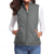 abordables Vestes-gilet de randonnée femme haut sans manches extérieur thermique chaud séchage rapide poche zippée doux hiver poche zippée sportif gris foncé noir blanc chasse pêche escalade