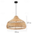 cheap Lantern Design-Bamboo Chandelier Retro Rattan 40/50/60cm Coffee Wood E27 Chandelier Ceiling Lighting is Applicable to Living Room Bedroom Restaurant Cafe Bar Restaurant Club Warm White 110-240V