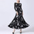 cheap Ballroom Dancewear-Ballroom Dance Dress Printing Splicing Women&#039;s Performance Party Long Sleeve Crystal Cotton Mesh