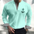 tanie Męskie koszule z nadrukiem-Męskie Koszula Pled / Check Wzory graficzne Kotwica W serek Niebiesko-zielony Biały Niebieski Zielony Khaki Na zewnątrz Ulica Długi rękaw Nadruk Odzież Moda Moda miejska Designerskie Codzienny