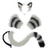 baratos Acessórios de penteados-Bonito de pelúcia besta orelha headwear luvas de dedo aberto besta cauda cosplay prop acessórios acessórios para o cabelo conjunto cauda gato