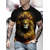 abordables Tee shirts 3D pour homme-Homme T shirt Tee Graphic Animal Lion Col Ras du Cou Vêtement Tenue 3D effet Extérieur du quotidien Manche Courte Imprimer Rétro Vintage Mode Design