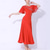 cheap Ballroom Dancewear-Ballroom Dance Dress Pure Color Splicing Women&#039;s Performance Party Short Sleeve Mesh Spandex Milk Fiber