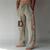 abordables pantalones casuales-Hombre Pantalones Pantalones de verano Pantalones de playa Correa Cintura elástica Impresión 3D Diseño Geométrico Estampados Comodidad Casual Diario Festivos Estilo Étnico Retro Antiguo Gris