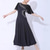 cheap Ballroom Dancewear-Ballroom Dance Dress Pure Color Splicing Women&#039;s Performance Party Short Sleeve Mesh Spandex Milk Fiber