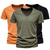 cheap Men&#039;s Casual T-shirts-3pcs Men&#039;s T shirt Tee V Neck Short Sleeve Solid Color V Neck Daily Patchwork Clothing Clothes 2pcs Casual Sports Black / White Black+ Army Green Navy Blue + Black