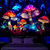 cheap Blacklight Tapestries-Mushroom Fantasy Blacklight Tapestry Glow in the Dark Glow Party UV Reactive Trippy Misty Nature Landscape Hanging Tapestry Wall Art Mural for Living Room Bedroom