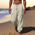 tanie lniane spodnie-Męskie Uprawiający jogging Lniane spodnie Spodnie Letnie spodnie Spodnie plażowe Ściągana na sznurek Elastyczny pas Multi Pocket Równina Komfort Oddychający Codzienny Święto Moda Styl klasyczny