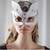 voordelige Halloween Masker en Rekwisieten-vrouwelijk sexy half gezicht vos rollenspel kat huidmasker klinknagel punk kraag halloween party make-up bal fancy masker pu huid vos masker nachtclub partij make-up bal mannen en vrouwen masker