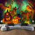 cheap Halloween Wall Tapestries-Halloween Decorations Tapestry Jack O Lantern Pumpkin Decor Wall Art Large Hanging Tapestry Mural Photograph Backdrop Blanket Curtain Home Bedroom Living Room Bats Haunted House Graveyard