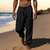 tanie lniane spodnie-Męskie Uprawiający jogging Lniane spodnie Spodnie Letnie spodnie Spodnie plażowe Ściągana na sznurek Elastyczny pas Multi Pocket Równina Komfort Oddychający Codzienny Święto Moda Styl klasyczny