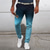 abordables Chino-Dégradé Rayé Entreprise Homme Impression 3D Pantalon Extérieur Plein Air Travail Polyester Bleu Kaki Bleu clair S M L Taille médiale Élasticité Pantalon