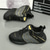 cheap Men&#039;s Sneakers-Men&#039;s Black and Gray Athletic Sneakers with Gold Accents, Lightweight Running Shoes for Training and Casual Wear