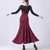 cheap Ballroom Dancewear-Ballroom Dance Dress Printing Splicing Women&#039;s Performance Party Long Sleeve Crystal Cotton Mesh