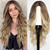 cheap Synthetic Trendy Wigs-Long Ombre Blonde mixed Brown Highlight Wavy Wig for WomenMiddle Part Curly Wavy Wig Natural Looking Synthetic Heat Resistant Fiber Wig for Daily Party Use 26IN