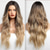 cheap Synthetic Trendy Wigs-Long Ombre Blonde mixed Brown Highlight Wavy Wig for WomenMiddle Part Curly Wavy Wig Natural Looking Synthetic Heat Resistant Fiber Wig for Daily Party Use 26IN