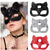 voordelige Halloween Masker en Rekwisieten-vrouwelijk sexy half gezicht vos rollenspel kat huidmasker klinknagel punk kraag halloween party make-up bal fancy masker pu huid vos masker nachtclub partij make-up bal mannen en vrouwen masker