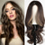 cheap Synthetic Trendy Wigs-Long Ombre Blonde mixed Brown Highlight Wavy Wig for WomenMiddle Part Curly Wavy Wig Natural Looking Synthetic Heat Resistant Fiber Wig for Daily Party Use 26IN