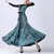 cheap Ballroom Dancewear-Ballroom Dance Dress Printing Splicing Women&#039;s Performance Party Long Sleeve Crystal Cotton Mesh