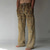 abordables Pantalones de lino-Hombre Pantalones Pantalones de verano Pantalones de playa Correa Cintura elástica Impresión 3D Diseño Geométrico Estampados Comodidad Casual Diario Festivos Estilo Étnico Retro Antiguo Verde Trébol