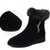 baratos Botas de neve e inverno-botins femininos pretos com acabamento em pele sintética - design elegante, ajuste confortável, forro quente, perfeitos para passeios casuais de inverno e uso diário