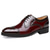 cheap Formal-Men&#039;s Burgundy Patent Leather Oxford Shoes with Brogue Detailing and Crocodile Pattern - Elegant Lace-Up Dress Shoes for Formal Occasions