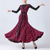 cheap Ballroom Dancewear-Ballroom Dance Dress Printing Splicing Women&#039;s Performance Party Long Sleeve Crystal Cotton Mesh