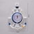 cheap Wall Sculptures-Mediterranean Style Blue and White Rudder Helmsman Anchor Personalized Wall Clock Clock Electronic Watch Decoration Navigation Clock Office Home Ocean Theme Wall Hanging