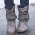 olcso Slouch Boots-Női Csizmák Slouchy Boots Szabadtéri Napi Kivág Csizmák Bokacsizmák Csat Vaskosabb sarok Kerek orrú Csehország Alkalmi Műbőr Bebújós Fekete Bézs Szürke